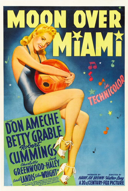 Moon Over Miami Betty Grable 1941 Tm And Copyright ??20Th Century Fox Film Corp. All Rights Reserved./Courtesy Everett Collection Movie Poster Masterprint - Item # VAREVCMMDMOOVFE002H